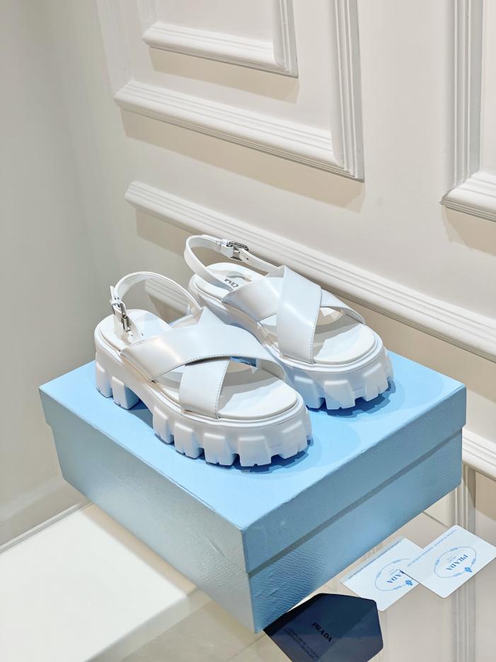 replica,schuhe,beste,kaufen,1:1,besten,seiten,Replik,turnschuhe,sneakers PRADA Sommersandalen mit dicken Triangel-Sandalen