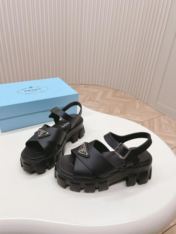 replica,schuhe,beste,kaufen,1:1,besten,seiten,Replik,turnschuhe,sneakers PRADA2024 Römische geflochtene Gummisandalen mit dicker Sohle und Sägezahnmuster