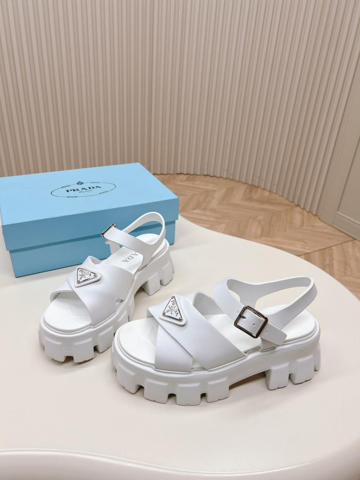 replica,schuhe,beste,kaufen,1:1,besten,seiten,Replik,turnschuhe,sneakers PRADA2024 Römische geflochtene Gummisandalen mit dicker Sohle und Sägezahnmuster