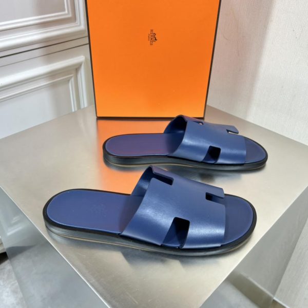 Hermes Echtledersohle/klassische H-Hausschuhe
