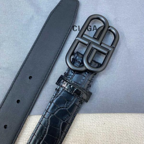 Balenciaga Gürtel mit Krokodilmuster/Breite 3,0