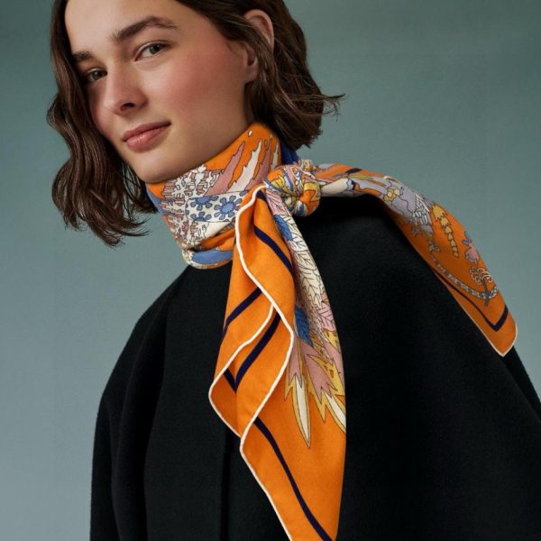 Quadratischer Schal aus Hermès-Kaschmir