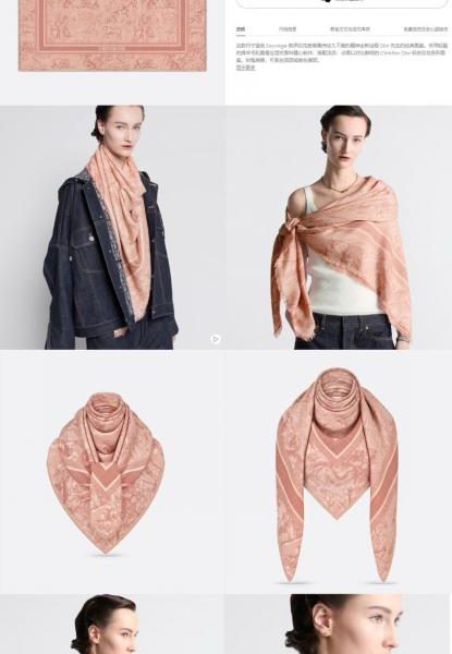 Doppelseitiger zweifarbiger quadratischer Schal von Dior aus Kaschmir
