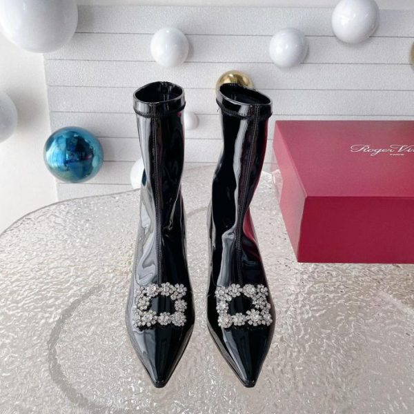 Roger Vivier neue kurze Stiefel mit Schneeflockenschnalle für Herbst und Winter