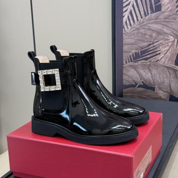 Roger Vivier Chelsea-Stiefel mit quadratischer Schnalle