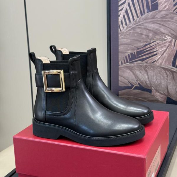 Roger Vivier Chelsea-Stiefel mit quadratischer Schnalle