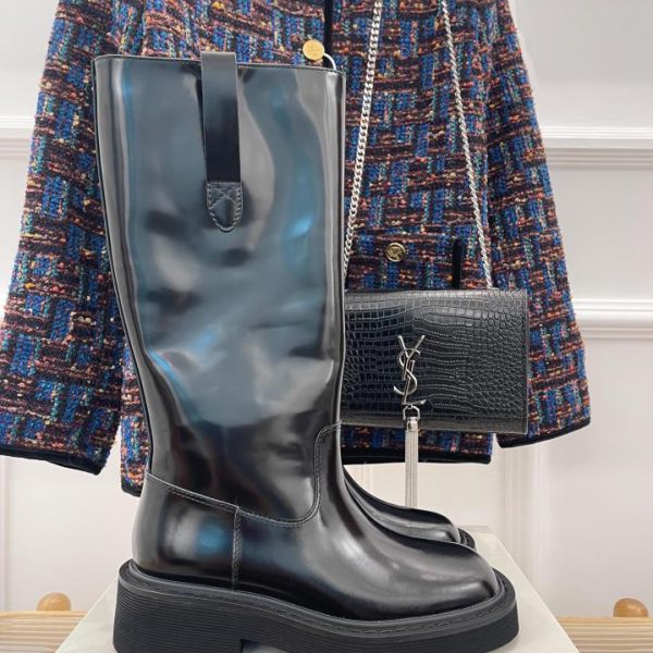Maison Margiela｜MM6 klassische mittelhohe Stiefel mit quadratischer Zehenpartie