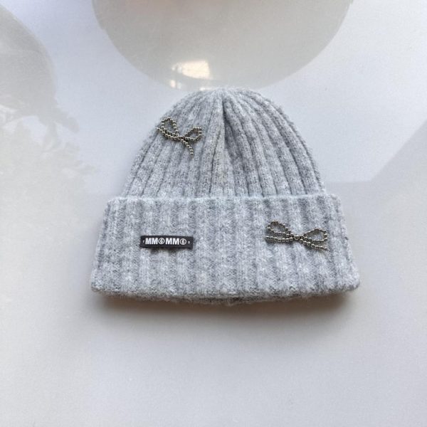 Margiela MM6 neue Strickmütze mit Schleife