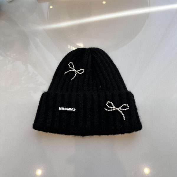 Margiela MM6 neue Strickmütze mit Schleife