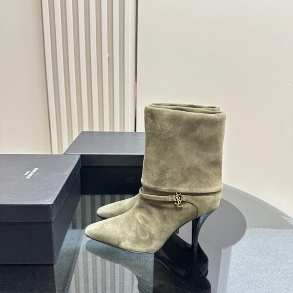 【Saint Lauren】 Kurze Stiefel mit seitlichem Reißverschluss