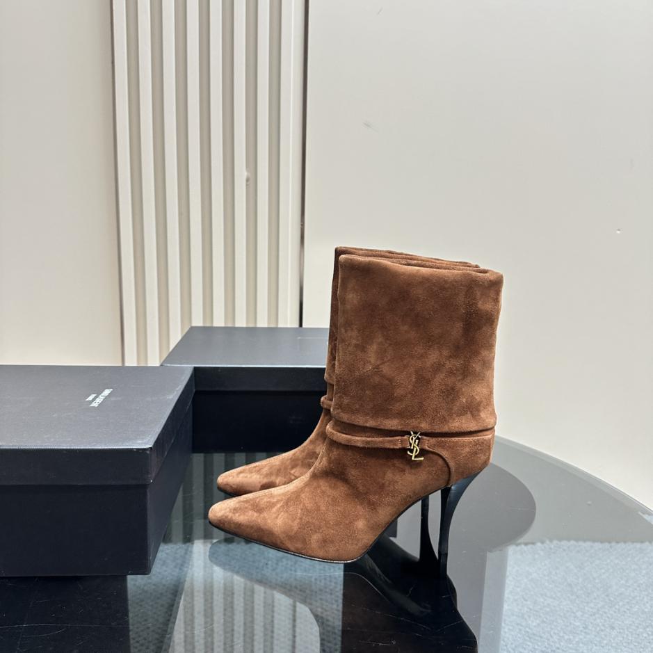 replica,schuhe,beste,kaufen,1:1,besten,seiten,Replik,turnschuhe,sneakers 【Saint Lauren】 Kurze Stiefel mit seitlichem Reißverschluss