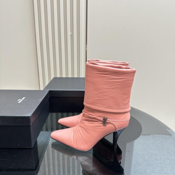 【Saint Lauren】 Kurze Stiefel mit seitlichem Reißverschluss