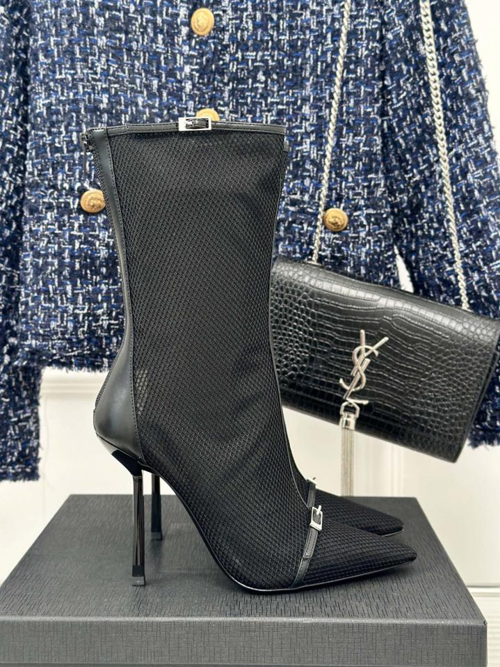 replica,schuhe,beste,kaufen,1:1,besten,seiten,Replik,turnschuhe,sneakers Saint Lauren neue Mesh-Stiefel mit spitzer Zehenpartie und hohem Absatz