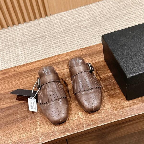 replica,schuhe,beste,kaufen,1:1,besten,seiten,Replik,turnschuhe,sneakers [Top-Version] Prada Retro-Quastenschuhe Brogue Carved Slip-On Half Drag