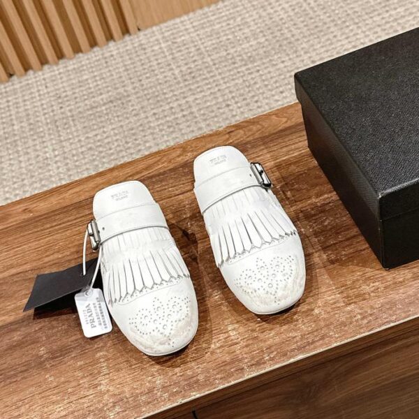 replica,schuhe,beste,kaufen,1:1,besten,seiten,Replik,turnschuhe,sneakers [Top-Version] Prada Retro-Quastenschuhe Brogue Carved Slip-On Half Drag (DF58)