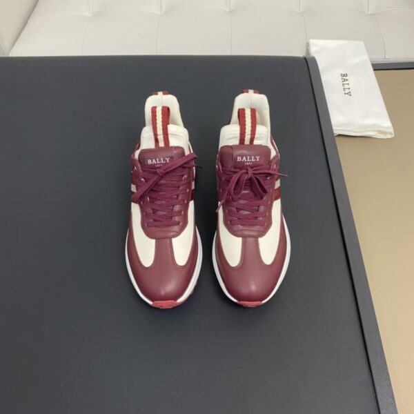 BALLY Herren-Sneaker aus schwarzem und klassischem rotem Stoff und Leder, neues Produkt der Outline-Themenserie