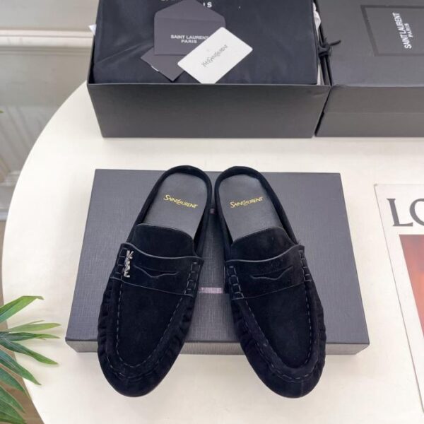 SAINT LAURENT neue YSL-Pantoletten, halbe Hausschuhe