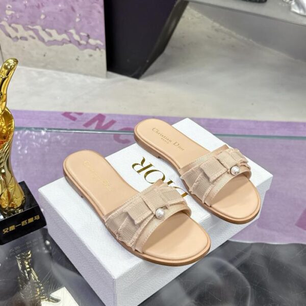DIOR Frühlings- und Sommerhausschuhe mit runder Spitze und offener Zehenpartie