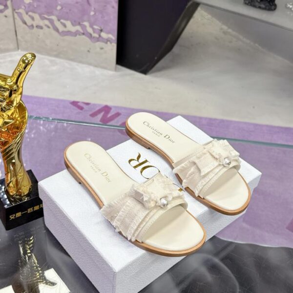 DIOR Frühlings- und Sommerhausschuhe mit runder Spitze und offener Zehenpartie