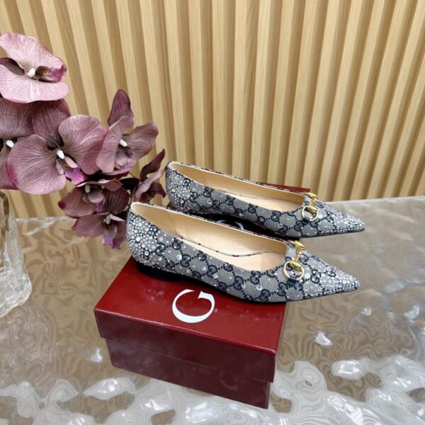 replica,schuhe,beste,kaufen,1:1,besten,seiten,Replik,turnschuhe,sneakers GUCCI Horsebit Kitten Heel spitze flache Sandalen geprägte Sandalen einzelne Schuhe