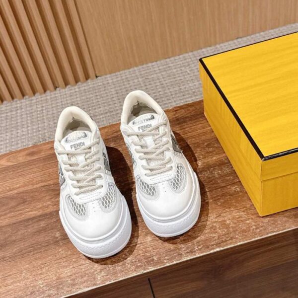 Fendi neue Match-Schuhe mit dicker Sohle, zweifarbig, atmungsaktiv, erfrischendes Mesh, lässige Sportschuhe, weiße Schuhe (G3MYC)