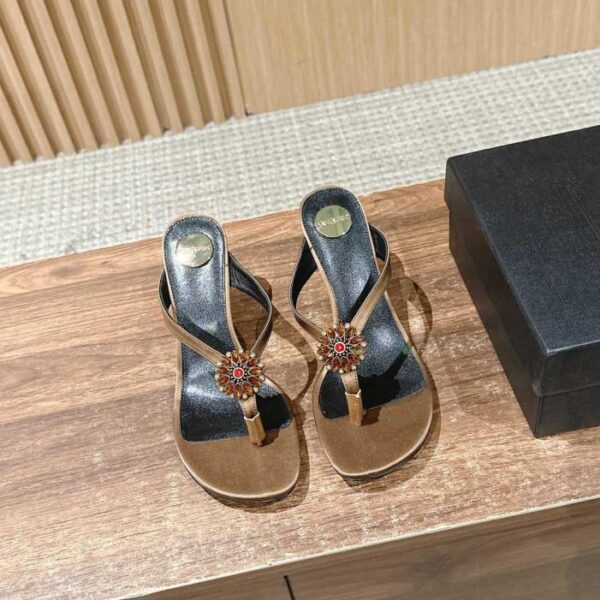 Saint Laurent Sommer Neue Strass-Flip-Flops (DL4VV)
