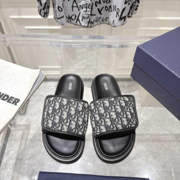 Dior neue Herren Sommer-Slipper mit Klettverschluss, Top-Version (4C0Z1)