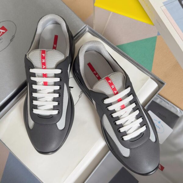 Prada America's Cup Serie Lackleder Mesh Herren Freizeit Sportschuhe Top-Version (6X66G)