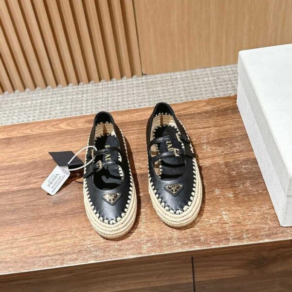 replica,schuhe,beste,kaufen,1:1,besten,seiten,Replik,turnschuhe,sneakers Prada Raffia Mary Jane Flats (8NHMI)
