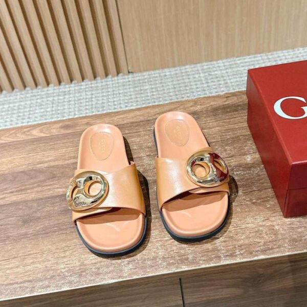 replica,schuhe,beste,kaufen,1:1,besten,seiten,Replik,turnschuhe,sneakers Neue Strandschuhe mit Klettverschluss von Gucci, Lederschuhe mit G-Schnalle und Diamant-Schnalle (FFHK0)