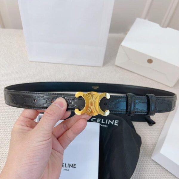 CELINE-Gürtel im Counter-Stil, 2,5 cm breit, originale erste Schicht Kalbsleder (DNLYZ)