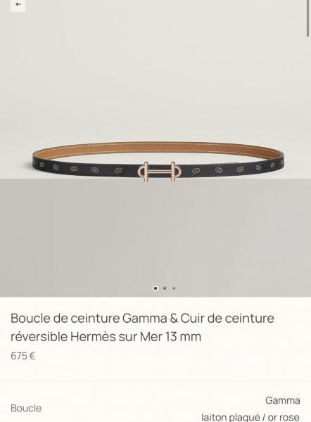 Hermes Damengürtel, neue GAMMA-Hardware mit importiertem Epsom-Leder, 13 mm Breite (4DP9X)
