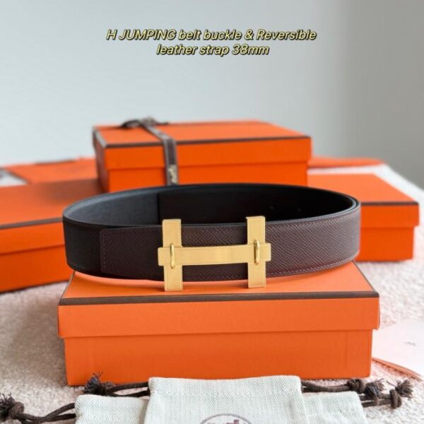 replica,schuhe,beste,kaufen,1:1,besten,seiten,Replik,turnschuhe,sneakers Hermes JUMPING Premium-Hardware mit importiertem Epsom-Leder, Schwarz + Sattelrot, 38 mm Breite, Herrengürtelzubehör (XNDV5)