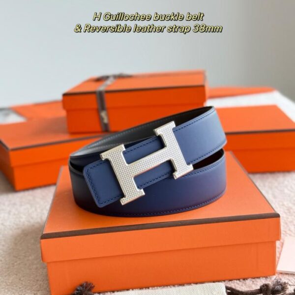 replica,schuhe,beste,kaufen,1:1,besten,seiten,Replik,turnschuhe,sneakers Hermes Guillochee Boutique-Hardware mit importiertem doppelseitigem mattem Kalbsleder, 38 mm breiter Herrengürtel (IF9F4)