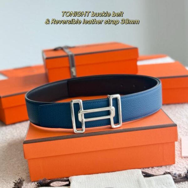 replica,schuhe,beste,kaufen,1:1,besten,seiten,Replik,turnschuhe,sneakers TONIGHT Boutique-Hardware mit importiertem (dunkelblauem) Togo-Leder, Breite 38 mm, Herrengürtel (YZPY9)