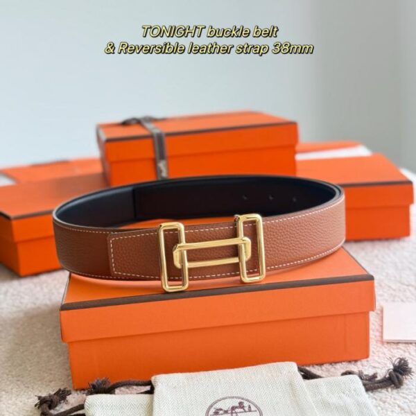 replica,schuhe,beste,kaufen,1:1,besten,seiten,Replik,turnschuhe,sneakers TONIGHT Boutique-Hardware mit importiertem (goldbraunem) Togo-Leder, Breite 38 mm, Herrengürtel (3W7JF)