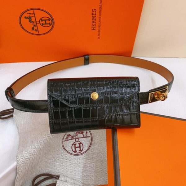 replica,schuhe,beste,kaufen,1:1,besten,seiten,Replik,turnschuhe,sneakers Hermes Little Kelly Hochglanz-Gürtel mit Krokodilmuster, 1,7 cm (3N0JS)