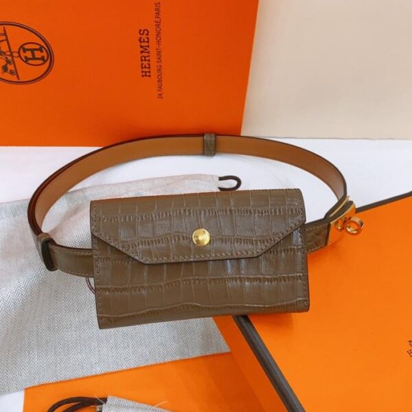 replica,schuhe,beste,kaufen,1:1,besten,seiten,Replik,turnschuhe,sneakers Hermes Little Kelly Hochglanz-Gürtel mit Krokodilmuster, 1,7 cm (OOMJ4)