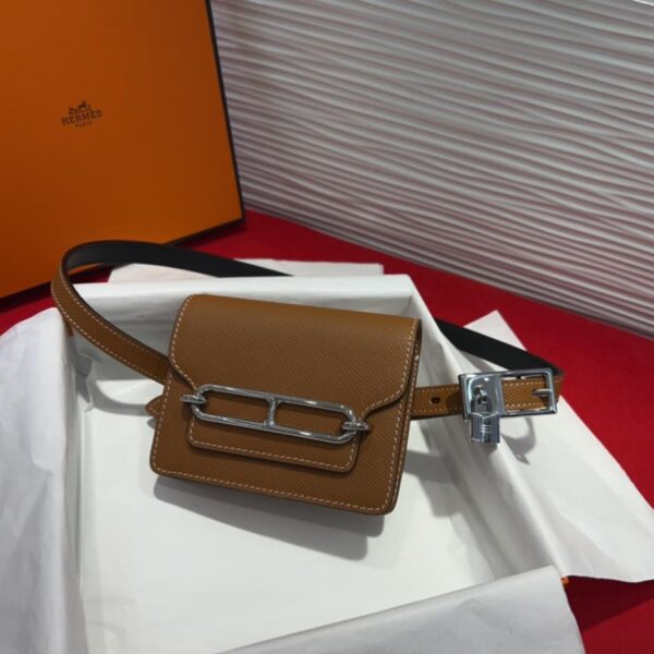Importierter Hermès-Gürtel aus Rindsleder für Damen, exklusiver handgenähter Hermès-Garn aus gewachstem Faden (5QAHQ)