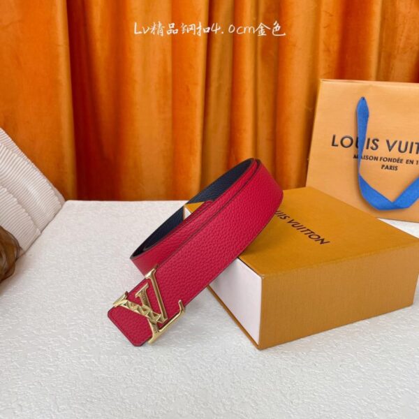 【LOUIS VUITTON】 Klassische, doppelseitige Stahlschnalle mit Litschi-Muster in Originalqualität, Breite 4,0 cm (R0KX8)