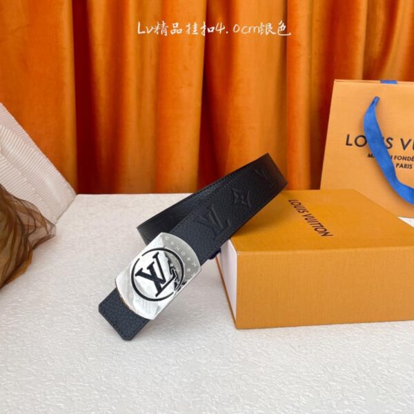 Louis Vuitton Classic Originalqualität, klassisches doppelseitiges Litschi-Muster, originale Premium-Stahlschnalle, Breite 4,0 cm (EHGYP)