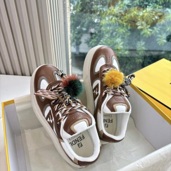 G029Fendi Fendi neue Sneakers lässige Sportschuhe Stoffschuhe klassische FF alte Blumenoberfläche (F7YAX)