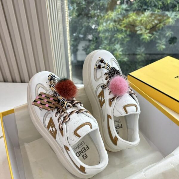 G029Fendi Fendi neue Sneakers lässige Sportschuhe Stoffschuhe klassisches FF altes Muster (HQZOC)
