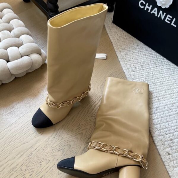 Chanel 25A neue Kettenstiefel-Serie Top-Version (TSUZ7)