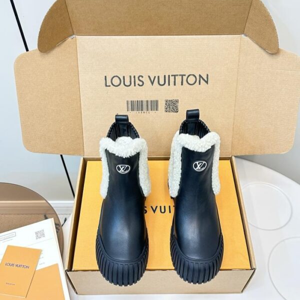 replica,schuhe,beste,kaufen,1:1,besten,seiten,Replik,turnschuhe,sneakers Top-Qualität (offizielle Verpackung) Louis Vuitton Online-Chelsea-Stiefeletten aus Lammwolle, LV Ruby ​​Stiefeletten, Neuankömmling (SHRE0)
