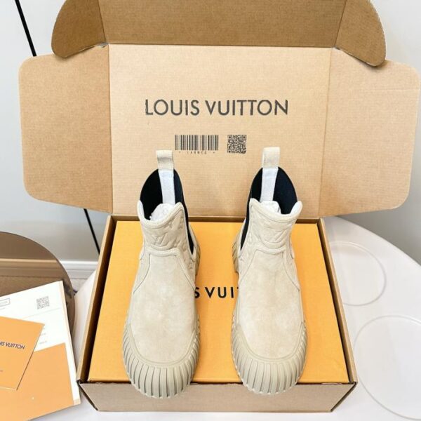 replica,schuhe,beste,kaufen,1:1,besten,seiten,Replik,turnschuhe,sneakers Top-Version LOUIS VUITTON LV klassische Chelsea-Stiefeletten mit alter Blumenprägung LV Ruby-Stiefeletten, Top-Version (LVQMI)