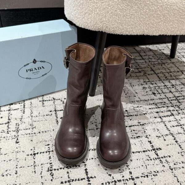 replica,schuhe,beste,kaufen,1:1,besten,seiten,Replik,turnschuhe,sneakers Top-Version Prada Herbst und Winter neue Produkte faltige Stiefel Motorradstiefel Stiefeletten (BHTHP)