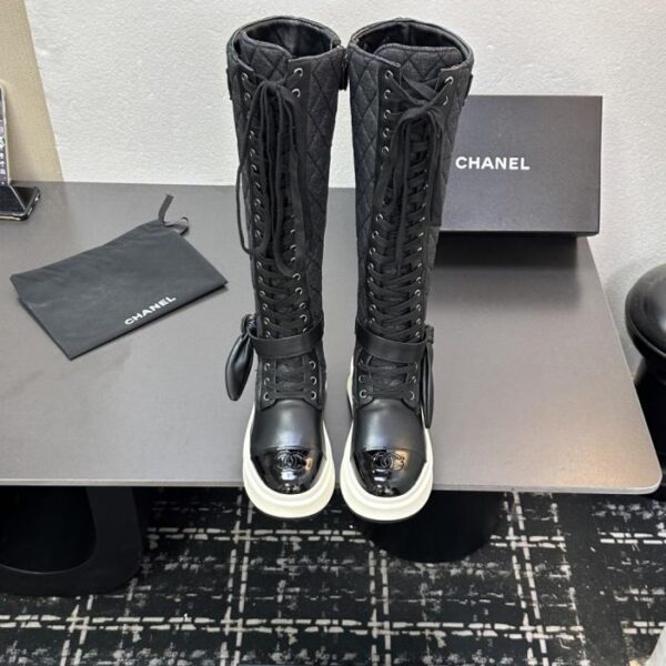 CHANEL Herbst/Winter Kollektion Dickbesohlte Bowknot Hasenohren Hohe Stiefel Lange Stiefel Stiefeletten (0W7EP)