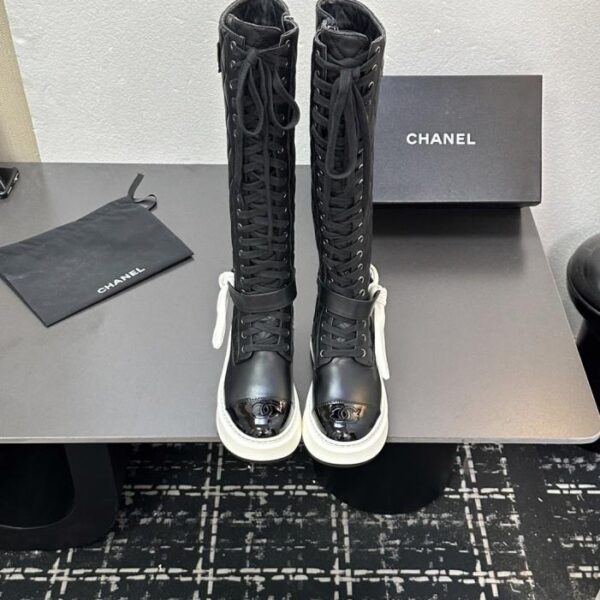 CHANEL Herbst/Winter Kollektion Dickbesohlte Bowknot Bunny Ear Hohe Stiefel Lange Stiefel Ankle Boots (YRCX9)