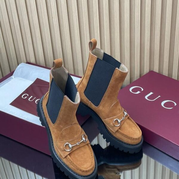 replica,schuhe,beste,kaufen,1:1,besten,seiten,Replik,turnschuhe,sneakers GUCCI Herbst und Winter neueste Stiefeletten mit mittelhohem Absatz und dicker Sohle, elastische kurze Stiefel, Chelsea-Stiefel (FU03V)